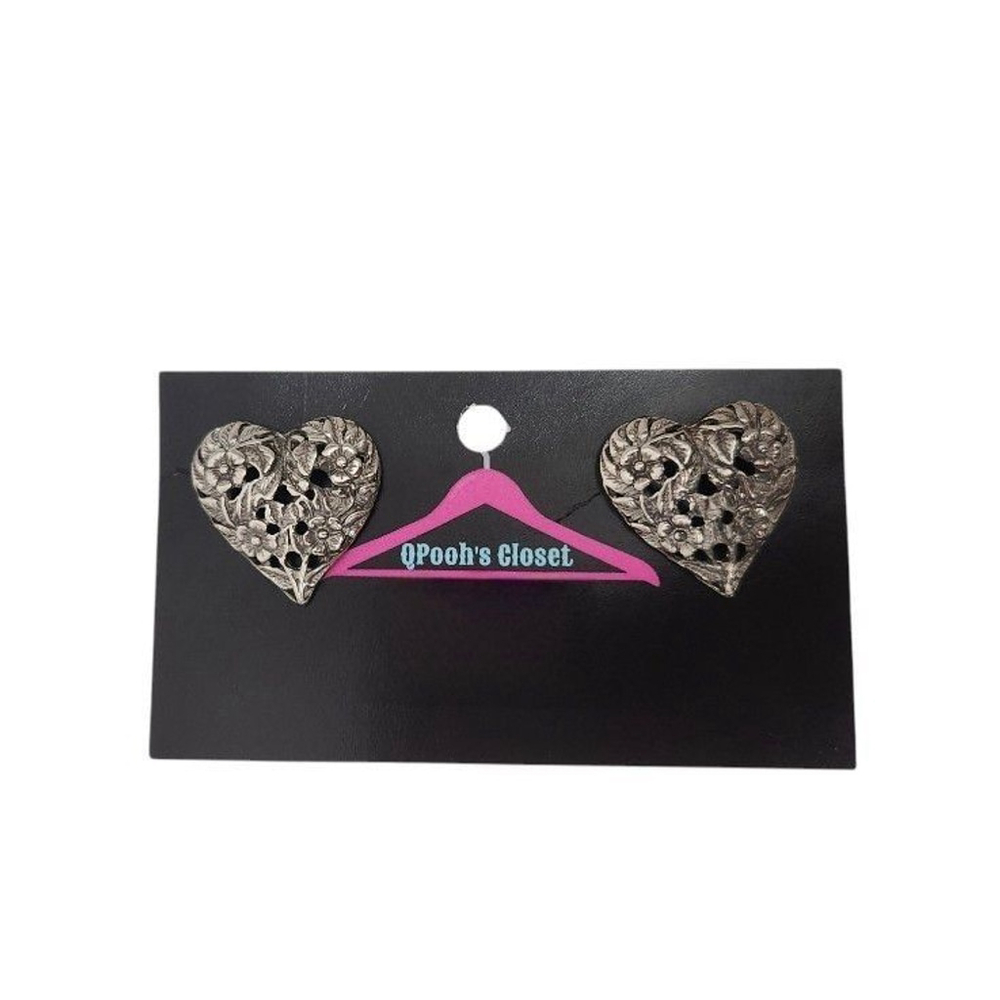 Heart Sterling Silver Pierced Earrings